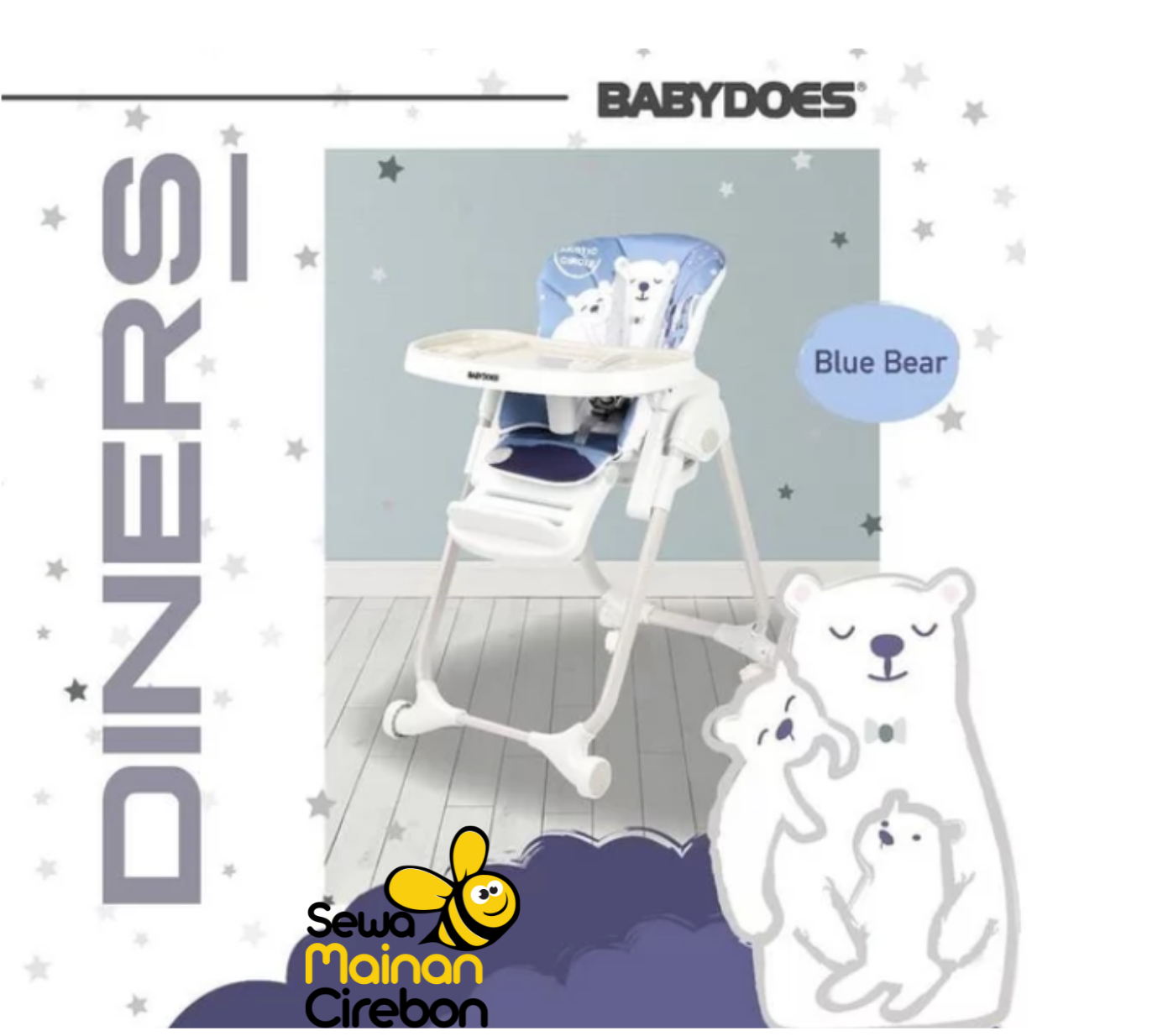 BABYDOES HIGH CHAIR DINNER BN-12